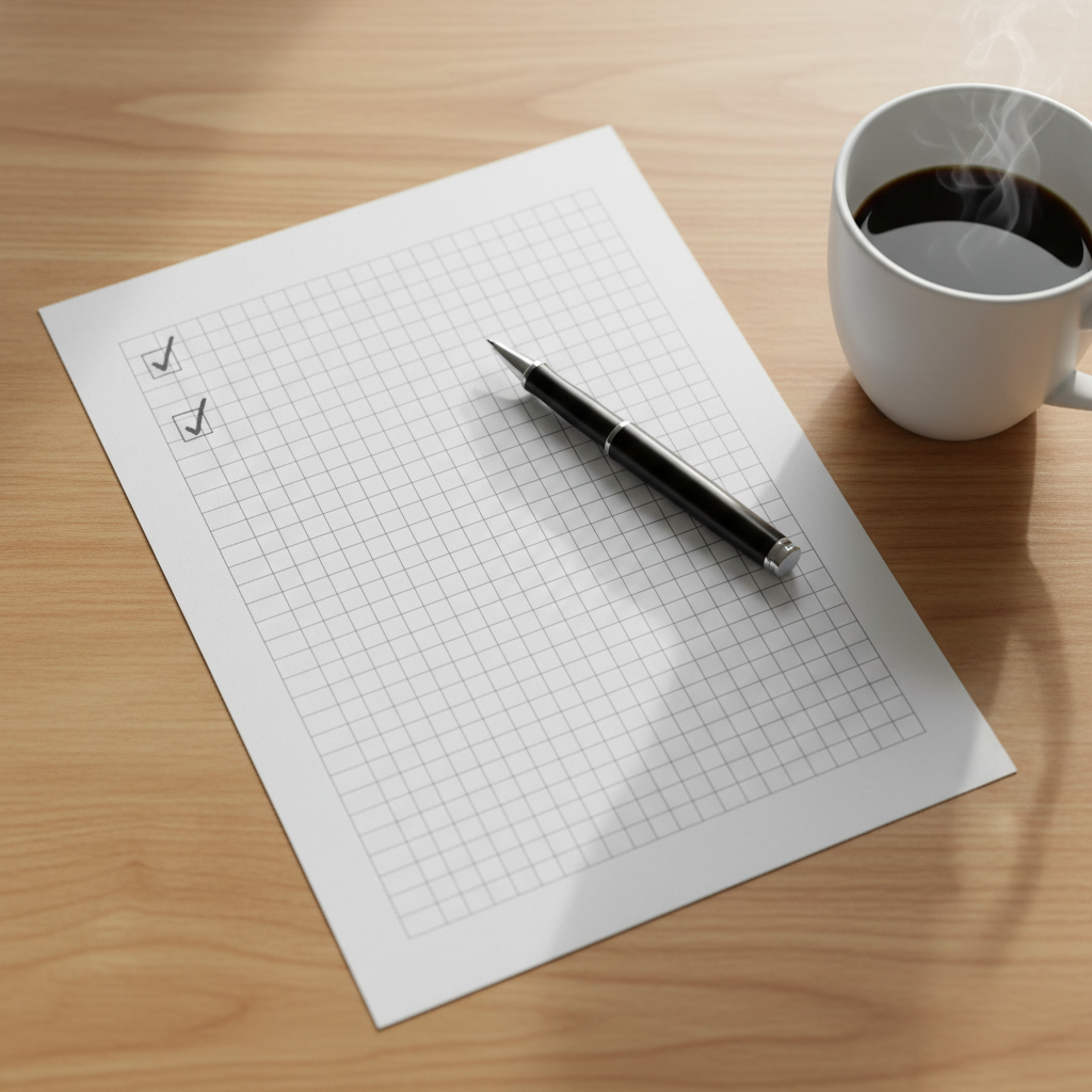 Lista kontrolna - flat lay