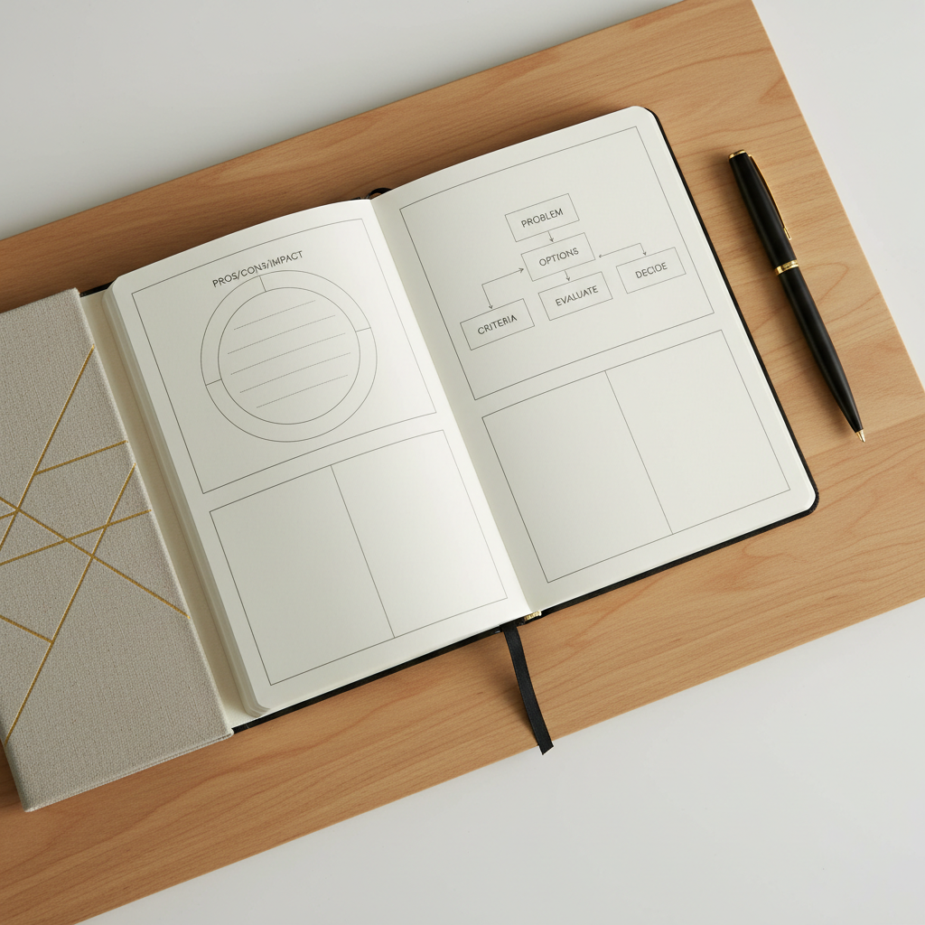 Organizer Decyzji - flat lay